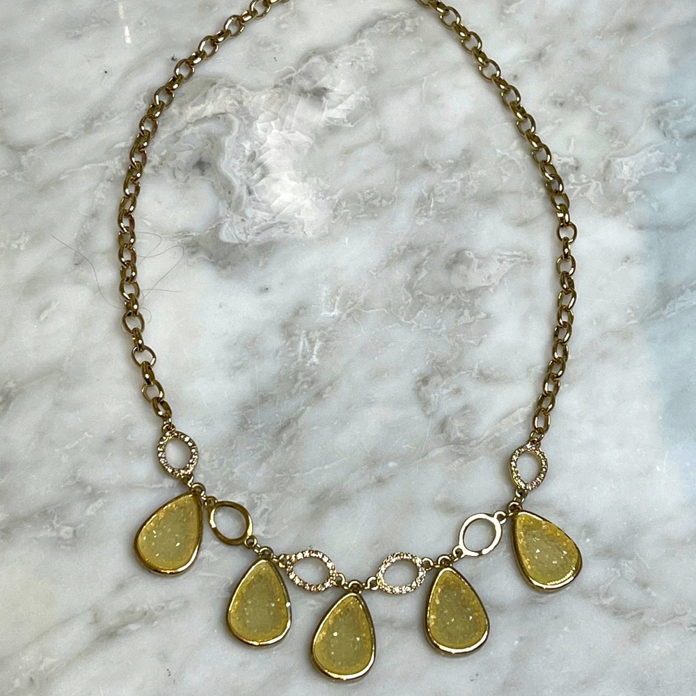 Banana Republic gold and crystal necklace